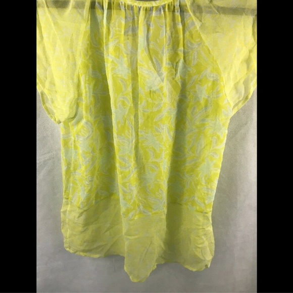 NWT $228 Joie‎ 'Anerae' Silk Top Yellow-Lime [SZ Medium ] - Picture 7 of 8